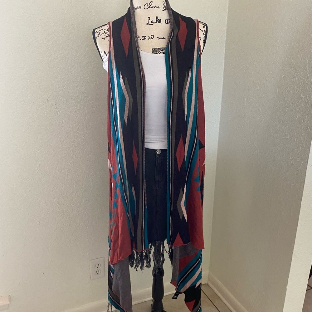 Charlie Paige Open Front Sleeveless Cardigan